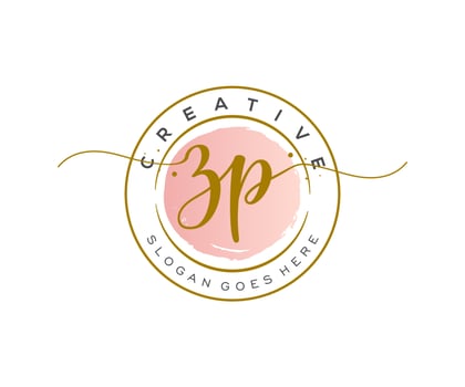 initial ZP Feminine logo beauty monogram and elegant logo design, handwriting logo of initial signature, wedding, fashion, floral and botanical with creative template. vector