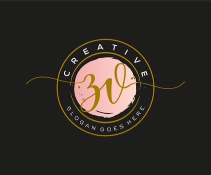 initial ZV Feminine logo beauty monogram and elegant logo design, handwriting logo of initial signature, wedding, fashion, floral and botanical with creative template. vector