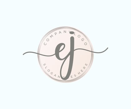 Initial EJ feminine logo. Usable for Nature, Salon, Spa, Cosmetic and Beauty Logos. Flat Vector Logo Design Template Element.