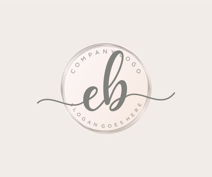 Initial EB feminine logo. Usable for Nature, Salon, Spa, Cosmetic and Beauty Logos. Flat Vector Logo Design Template Element.