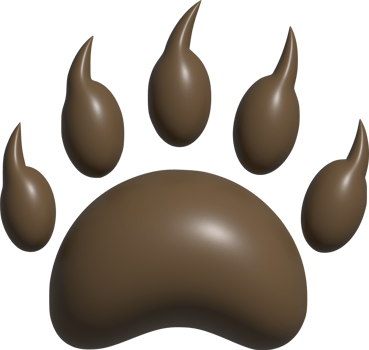 3d illustration of paw prints png