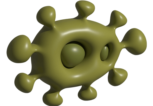 3d illustration of virus icon png
