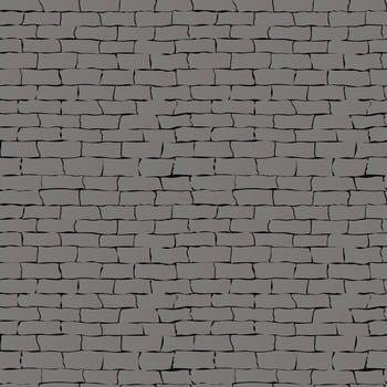 Block brick wall seamless pattern texture background. Vector illustration. Abstract background of brick masonry, running masonry, texture of a dark grey brick wall.