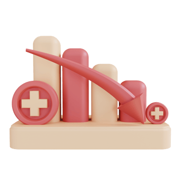 3d illustration graphic of decreasing health png