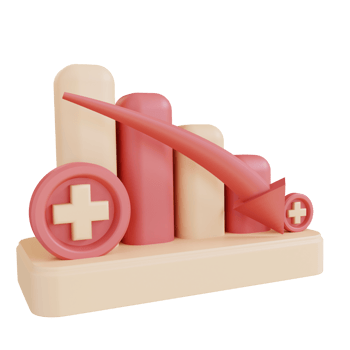 3d illustration graphic of decreasing health png