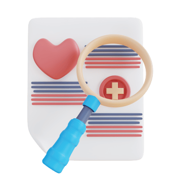 3d illustration heart health check document png