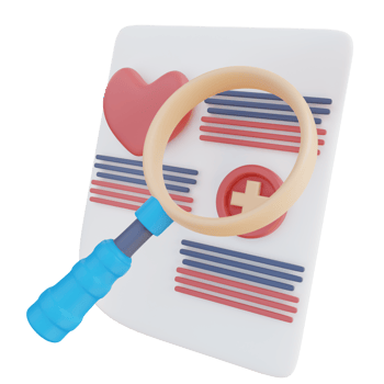 3d illustration heart health check document png