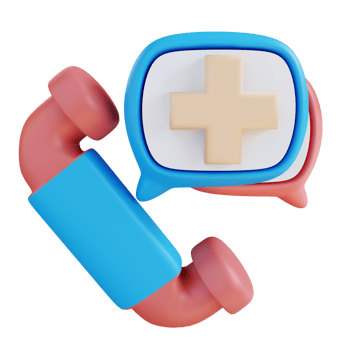 3d illustration of a health emergency call png