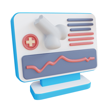 3d illustration of fracture check monitor png