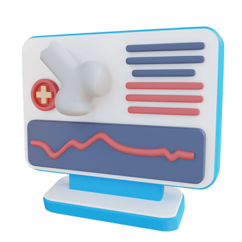 3d illustration of fracture check monitor png