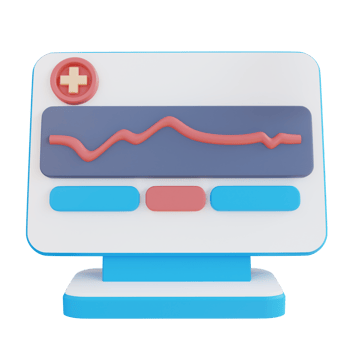 3d illustration of heart health check monitor png