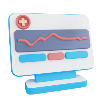 3d illustration of heart health check monitor png