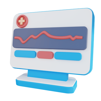 3d illustration of heart health check monitor png