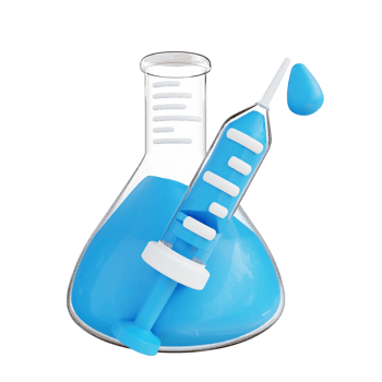 3d illustration of injection and test tube png