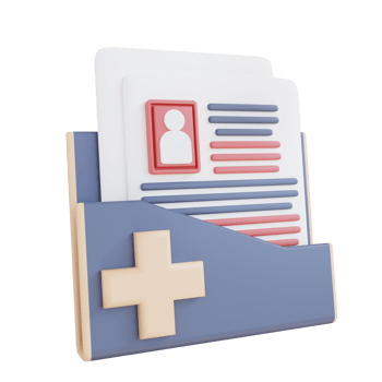 3d illustration of patient health data folder png