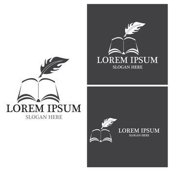 Feather pen logo vector template