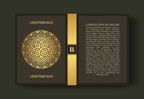 Luxury ornamental book cover design vector