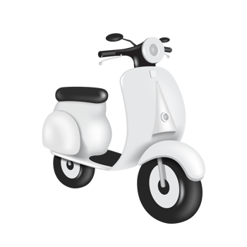 white scootter or motorcycle png