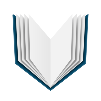 A blank white notebook with a blue cover was unfolded and opened png