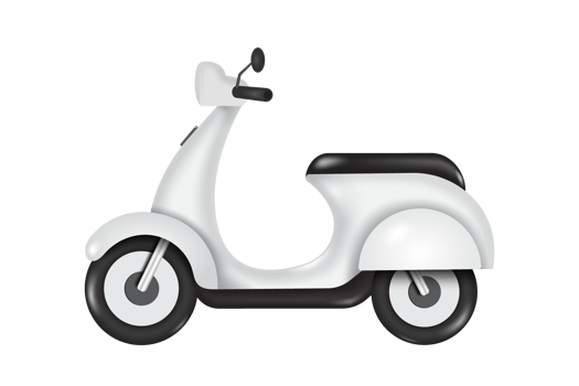 white scootter or motorcycle png