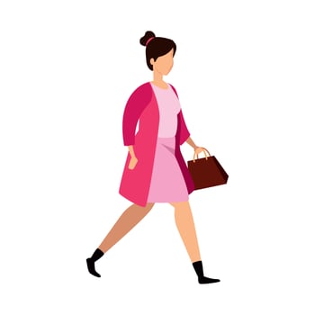 beautiful woman walking avatar character icon vector