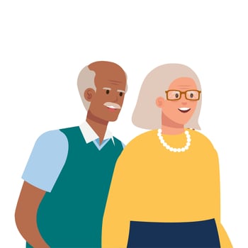 Grandmother and grandfather avatar vector design