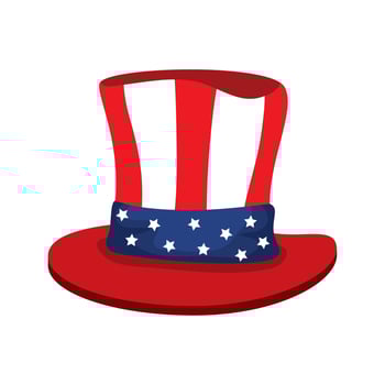 top hat traditional of usa on white background vector