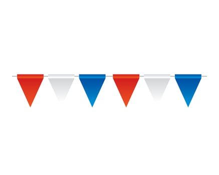 garlands hanging of blue, white and red color vector