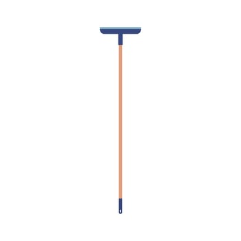 cleaning glass with squeegee, on white background vector