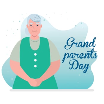 happy grand parents day with cute grandmother vector