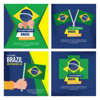 collection of, 7 september, banners of celebration brazil independence day vector