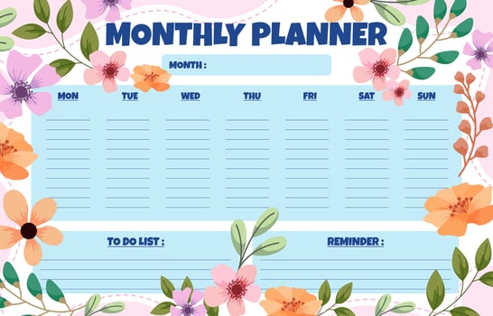 Spring Flower Journal Template vector