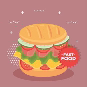 fast food poster, with delicious sandwich vector