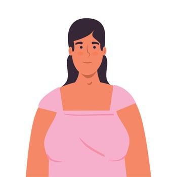 picture young woman on white background vector
