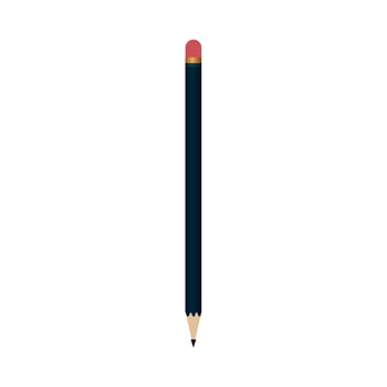 pencil black color with eraser on white background vector