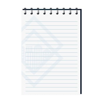 notebook supply open on white background vector