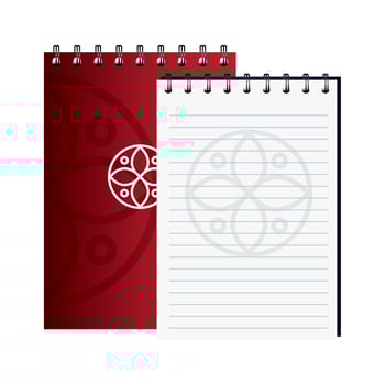 notebooks red color mockup with white sign, corporate identity vector