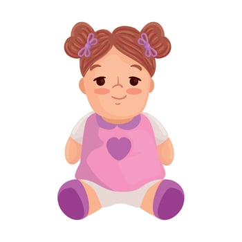 cute doll toy, in white background vector