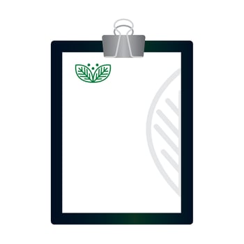mockup clipboard and document with sign of green company, corporate identity vector
