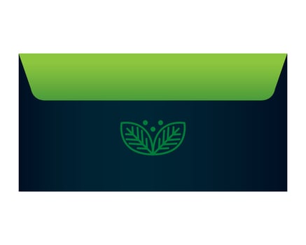 envelope mockup with sign of green company, identity corporate vector