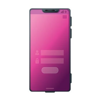 realistic smartphone mockup with user and password in screen vector