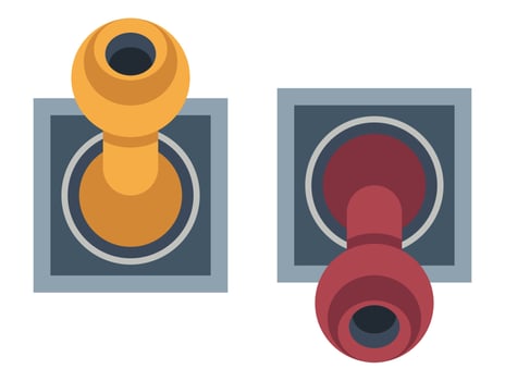 Lever or switcher for turning on and off vector
