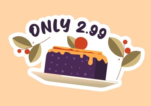 Cafe and bakery cakes promotion and discounts vector