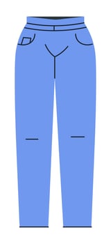 Clothing for ladies, denim jeans or textile pants vector