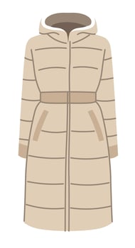 Winter clothes for women, outerwear long jacket vector