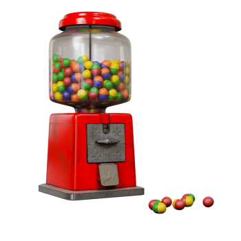 3D Vintage ball vending machine. png