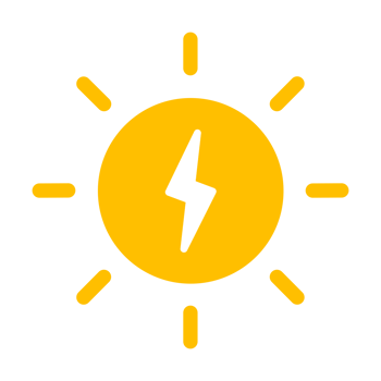 sun and thunder icon for clean energy design png