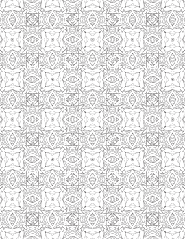 Adult Geometric Pattern Coloring Pages. Coloring book, seamless colouring page for adults. png