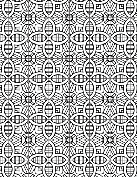 Adult Geometric Pattern Coloring Pages. Coloring book, seamless colouring page for adults. png