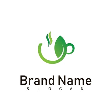 drink tea green logo design symbol vector